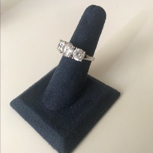 Classic 3 Stone CZ Ring in Sterling Silver 3.75ctw